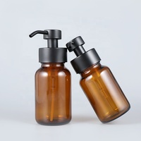 Bouteille de luxe 150 200 250ml en verre ambré, mousse rechargeable, distributeur de savon liquide, bouteille de lotion avec pompe