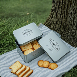 ภาชนะเก็บของดีบุกอเนกประสงค์พร้อมฝาปิด12*9*4ซม. สำหรับงานฝีมือเครื่องประดับคุกกี้ยาของขวัญ - Product Image 6