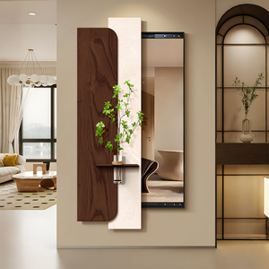 <span class=keywords><strong>Specchi</strong></span> Scorrevoli Moderni a Tutta Altezza con Cornice Nascosta <span class=keywords><strong>e</strong></span> Arte Murale Decorativa con Piante Idroponiche 3D per Soggiorno - Product Image 3
