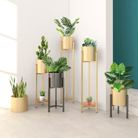 Macetas Circulares de Metal de Lujo, Estilo Nórdico Moderno, para Interiores, Soporte para Plantas, Macetas para Flores, para Sala de Estar, Balcón, Decoración Verde