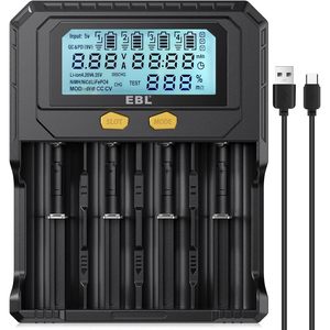 Cargador de Baterías Universal EBL 18650 con Funciones de Descarga y Prueba, Corriente de Salida de 5A, Puerto de 3.6V/3.7V/3.85V para Uso con Micrófono - Product Image 2