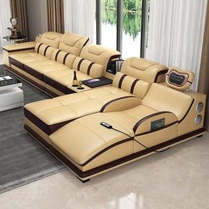 Hiện đại lớn thông minh đa chức năng <span class=keywords><strong>sofa</strong></span> da với góc Chaise Bàn cà phê tính năng massage cho khách sạn - Product Image 2