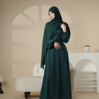 Abaya Maxi Élégante et Respirante pour Femme, Modèle Printemps Ramadan, Coupe Ample Unie, Manches Longues, Grande Taille, en Polyester, Style Simple et Chic, pour Femme Musulmane