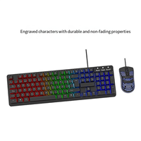 Factory Customized Suspended Keycaps Wired USB Mechanical Brown Axis 104-Key RGB Gaming Keyboard and Mouse Set in Stock