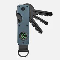 2025 personnalisé intelligent en aluminium porte-clés Portable clé en métal portefeuilles organisateur suspendu nouveau populaire Camping survie boussole OEM