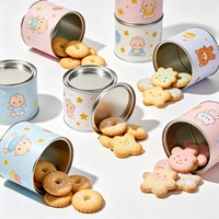 Boîte en fer blanc de qualité alimentaire, surface laquée, impression offset, couvercle à anneau facile à ouvrir, modèle 300 # 307 #   pour Biscuits Bébé