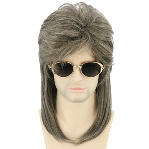 วิกผมผู้ชาย80S สีน้ำตาลปี SW-003,วิกคอสตูมร็อกเกอร์ดิสโก้วิกผมสำหรับผู้หญิง - Product Image 3