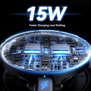 Chargeur de voiture sans fil rapide 15W, support magnétique pour téléphone, ABS, étanche, support universel pour appareils mobiles - Product Image 3
