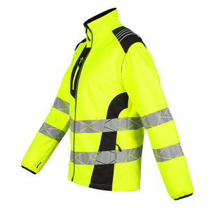Nueva Chaqueta Softshell para Mujer Ke, Alta Visibilidad, Fluorescente, Resistente al Viento, Mangas Desmontables, Ropa de Trabajo para Fábrica/Taller, Primavera 2025 - Product Image 3