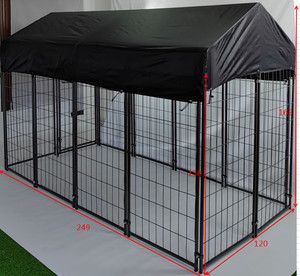 YOELLEN dayanıklı pratik çelik Metal büyük boy açık bahçe ev kullanımı 8/12 adet ağır köpek sandık oyun parkı köpek kafesi - Product Image 5