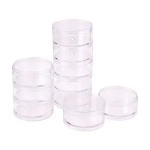 10g di plastica vuota mini barattolo di perline di stoccaggio bottiglia di giunzione rotonda scatola di immagazzinaggio trasparente