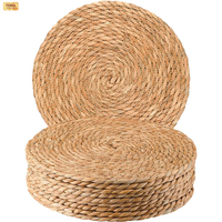 Set de table et dessous de verre en jonc naturel tressé à la main, dessous de plat résistant à la chaleur pour la décoration de table et les plats chauds