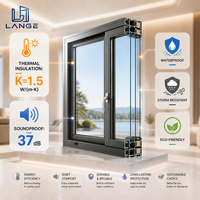 Porte battante en aluminium à rupture de pont thermique LANGE, porte d'entrée extérieure de luxe à économie d'énergie avec vitrage pour villa et balcon
