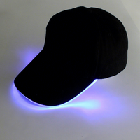 Casquette de baseball en coton personnalisée avec éclairage LED, lumineuse, scintillante, à fermeture snapback, pour soirée rave, festival, événement nocturne
