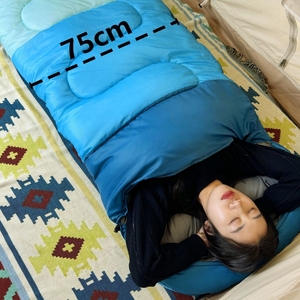 Enveloppe à capuche légère <span class=keywords><strong>sac</strong></span> <span class=keywords><strong>de</strong></span> <span class=keywords><strong>couchage</strong></span> bloc <span class=keywords><strong>de</strong></span> couleur tissu polyester doux et chaud pour camping en plein air randonnée et voyage en voiture - Product Image 4