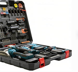 Kit de Ferramentas Elétricas com Furadeira de Impacto Sem Fio e Chave de Impacto, Venda Quente por Atacado Direto da Fábrica, Estojo Rígido, Personalização OEM, Garantia Incluída - Product Image 4