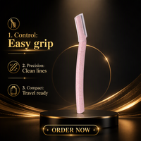 Rasoir à sourcils en paille de blé, lame inclinée, épilateur facial portable, outil de toilettage pour femmes