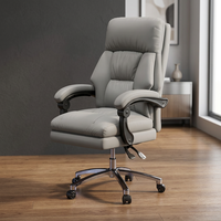 Chaise de bureau pivotante GOBOOMAN haut de gamme en cuir à dossier haut, base en acier inoxydable, réglable en hauteur, pour la maison et le bureau - Prix de gros