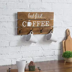 Tasse à café en bois, 10 pièces, décorations murales pour bar à café, support de dosettes