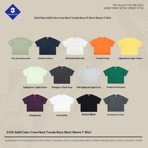 KITE T-shirt Homme Printemps/Été 2026 210G Uni Vintage Américain Rétro Manches Courtes Coupe Boxy Vierge Respirant Antibactérien pour Adolescent - Product Image 2