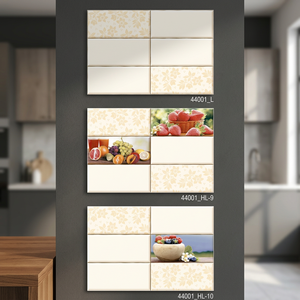 Azulejos de cerámica para pared, serie reactiva de brillo atractivo, 300x450mm, Color claro de fresa con diseño de flores, 30x45cm - Product Image 4