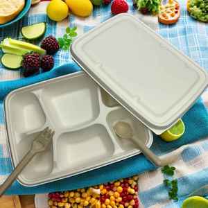 Contenedor de papel sólido para alimentos para fideos con laminación mate y manejo de impresión en relieve - Product Image 3