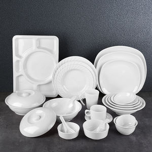 مائدة ميلامين زرقاء وبيضاء: طقم عشاء أنيق مع أطباق رقيقة - Product Image 2