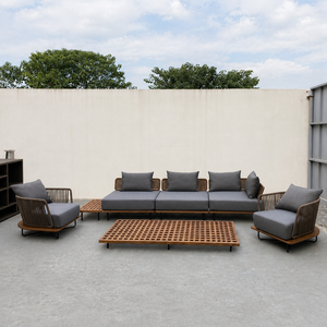 Ensemble de canapés d'extérieur en rotin PE tressé, mobilier de <span class=keywords><strong>jardin</strong></span> en aluminium pour projets hôteliers et villas - Product Image 2