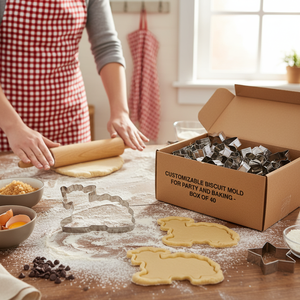 Grande stampo per biscotti in plastica a forma di agnello Set di biscotti personalizzabile per feste e teglia da 40 utensili per biscotti - Product Image 3