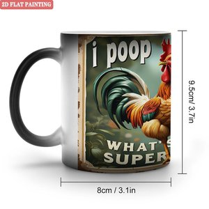 Mug magique en céramique noir givré de 11 oz qui change de couleur à la chaleur, pour les amateurs de chocolat chaud - Product Image 1