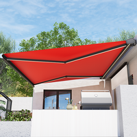 Auvent rétractable en aluminium imperméable avec voile en acrylique - Balcon et auvent anti-pluie - Télécommande - Toutes saisons - Taille personnalisable