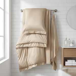 Juego de Ropa de Cama King Size de Lujo, Tejido 100% con Certificación OEKO-TEX, Color Sólido Moderno, con Relleno de Seda y Función Refrigerante - Product Image 2