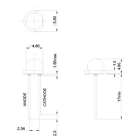 Diodo LED Blu a Cappello di Paglia da 5mm per Segnaletica Stradale e Cartelloni Pubblicitari, LED Blu ad Ampio Angolo