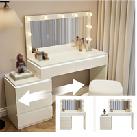 Table de maquillage moderne avec miroir éclairé pour appartement, chambre et hôtel