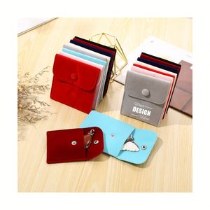 Personalized Velvet Jewelry Pouches - Custom Logo Snap Button Gift <b>Bags</b> for Necklaces, Rings & More - Product Image 1