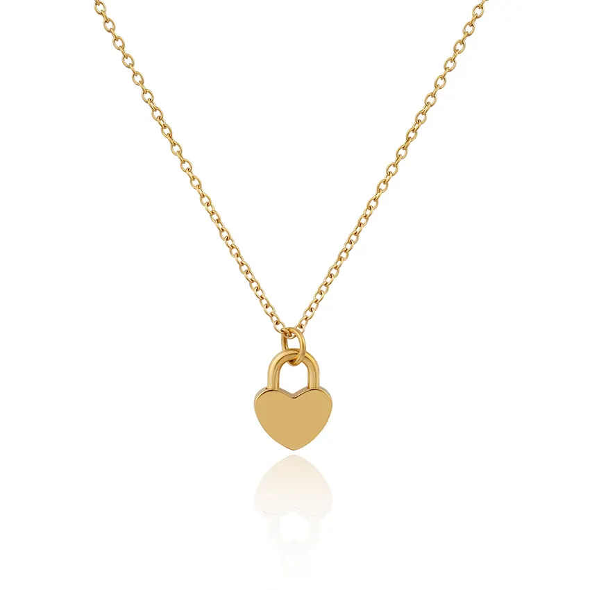 Collares de acero inoxidable chapado en oro de 18K para mejores amigas, joyería de moda, collar de cierre minimalista sin deslustre, Popular en Amazon