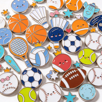 Badges sportifs en métal, badges émaillés, épingles personnalisées sur mesure pour le badminton, le football, le basketball, le baseball, épingles de revers avec carte de support