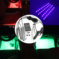Vente en gros d'usine, bandes lumineuses LED décoratives pour voiture, application RGB 5050, éclairage intérieur de voiture LED, éclairage ambiant de voiture, éclairage de pieds de voiture 12V USB