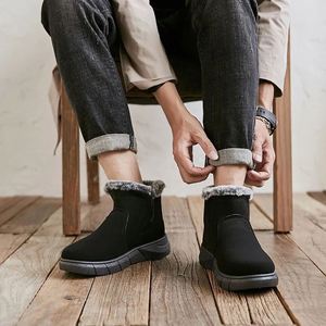 Winter Plus Velvet Padded Snow <b>Boots</b> Men's Short Tube Warm Cotton Shoes - Product Image 5