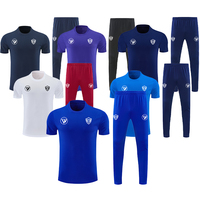 Nuevo Conjunto de Traje de Entrenamiento de Fútbol para Hombre Adulto, Secado Rápido, Transpirable, 100% Poliéster, Cierre con Cordón, Nombres y Números del Equipo, Pantalones Cortos