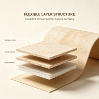 Pierre flexible en travertin, design ultra-léger pour les murs de réception de bureaux et les zones d'accueil.