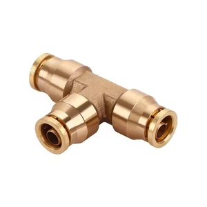 Boeray Forged Brass Push-in Round Head Air Tee Fitting for Truck <b>Trailer</b> <b>Tractor</b> - Product Image 1