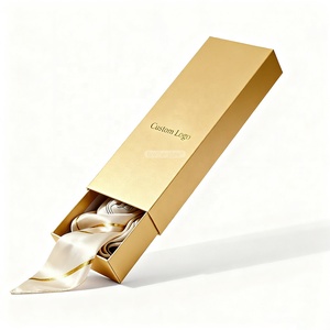 Caja de Cartón Rígido con Cajón Deslizante, Impresa en Flexografía de Lujo, para Empaque de Regalo de Bufandas de Seda, Día de San Valentín - Product Image 1