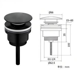 Popular latón Pop up escurridor <span class=keywords><strong>Click</strong></span> <span class=keywords><strong>Clack</strong></span> lavabo tapón de fregadero de residuos <span class=keywords><strong>Válvula</strong></span> de residuos G 1 1/4 "Drenaje de latón tipo tornillo escurridor de lavabo - Product Image 6