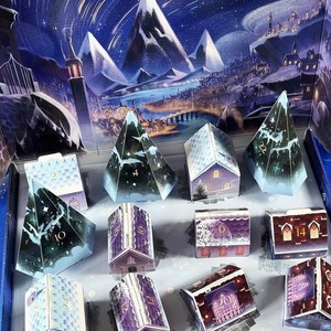 Calendario de Adviento Velaris Original 2024, Caja Sorpresa con Cuenta Regresiva Navideña, Kit de Pueblo en Miniatura de Cartón para Adultos - Product Image 4