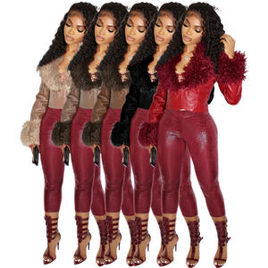 GHH11110- 2025 Nuova <span class=keywords><strong>Giacca</strong></span> Corta da <span class=keywords><strong>Donna</strong></span> alla Moda con Colletto in Peluche Staccabile e Fibbia - Product Image 1