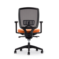 Silla de Oficina Ergonómica Giratoria con Respaldo Medio y Reposabrazos Ajustables, Silla de Escritorio para Computadora con Estándar de Seguridad