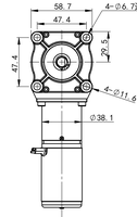 39ZYJ 12/24V 30W Bürstenloser Permanentmagnet-Gleichstrom-Schneckengetriebemotor 20 U/min 20N.m Hohes Drehmoment IP45 Flanschmontage Haushaltsgeräte Ventilator Boot