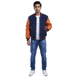 Most Selling Embroidery Patch <b>Men's</b> Genuine Leather Shell Breathable Winter <b>Baseball</b> Letterman Varsity <b>Jackets</b> Oversized - Product Image 1