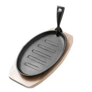 Wholesale Non Stick Fry Pan Outdoor BBQ Over Cast Iron Sizzling Plate Frying Pan